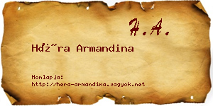 Héra Armandina névjegykártya